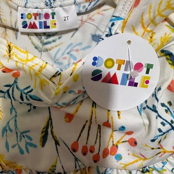 Dot Dot Smile‎ Girls Size 2T White Yellow Floral Ballerina Twirl Dress ~ NWT - Picture 5 of 6